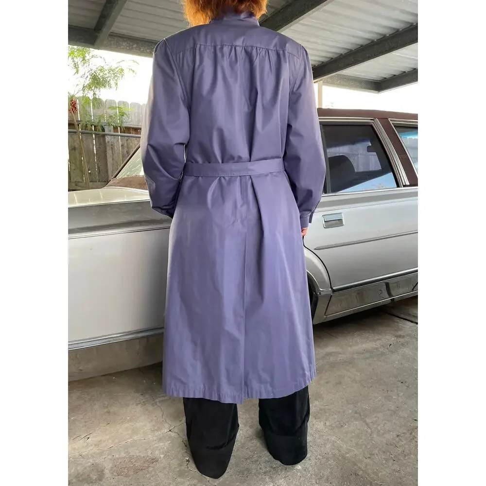 🔥Vintage 80 USA London Fog Bow Tie Neck Fleece Lined Classic Preppy Trench Coat - Picture 5 of 15